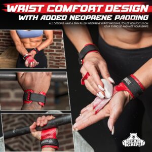 Bear Grips Two Hole Hand Grips, Three Hole Pull Up Grips, No Hole Wrist Grips, WOD Grips for Men and Women. Carbon Fiber Hands Grips, Titanium Hand Grips for Weight Lifting, Speed Pull Up Gloves Grip