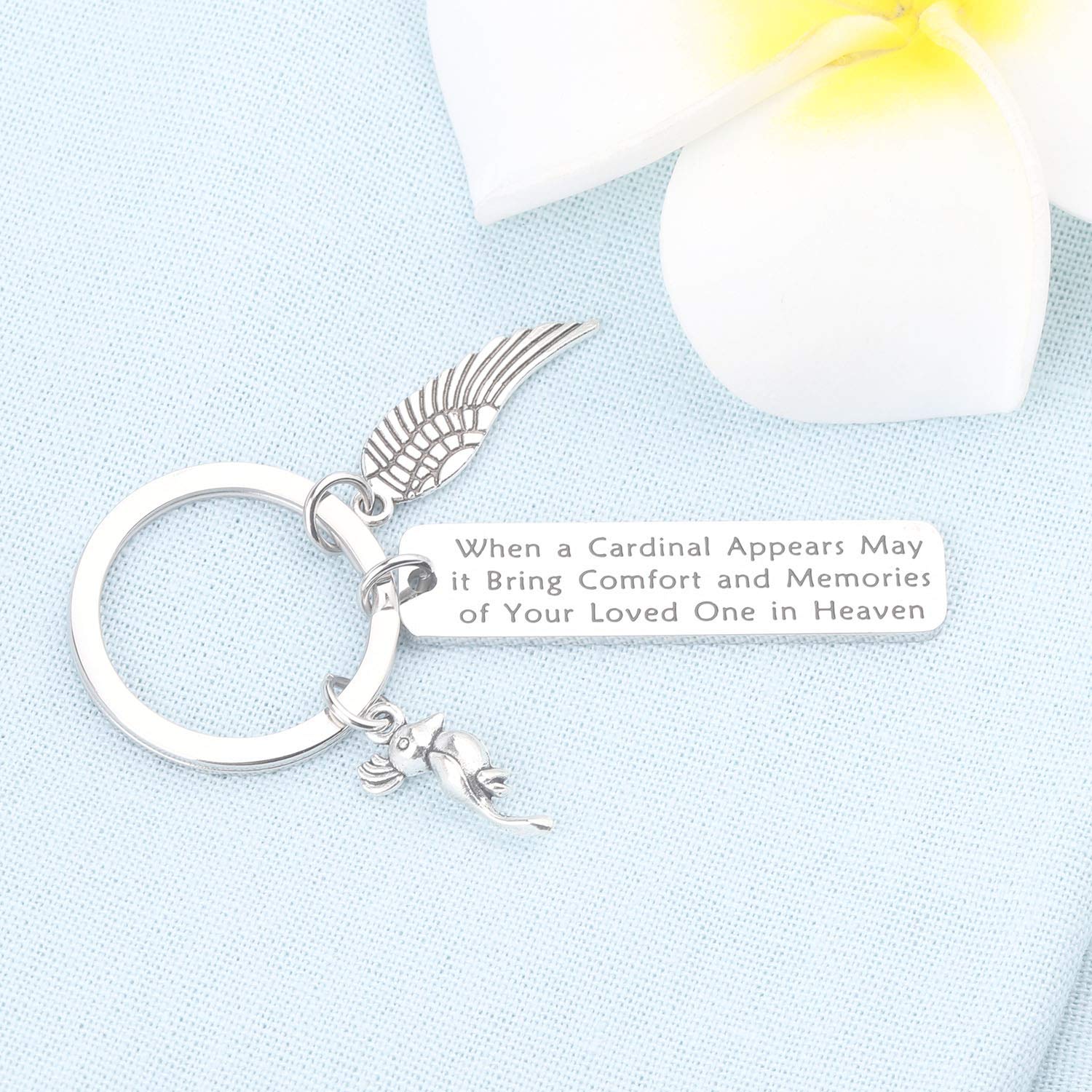 bobauna Cardinal Memorial keychain(cardinal comfort heaven keychain)