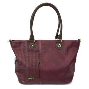 CHALA Laser Cut Crossbody Shoulder bag Tote Bag Faux Leather Plum