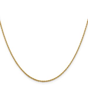 Diamond2Deal 14k Yellow Gold 1.3mm Loose Rope Chain Necklace