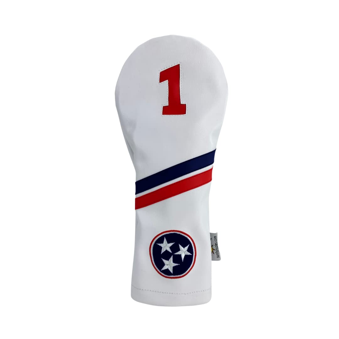 Tennessee State Flag Sunfish Leather Golf Headcover Set 1-3-X Driver Fairway Hybrid