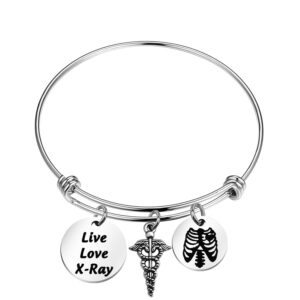 fotap x-ray tech gift live love x-ray keychain radiology tech graduation gift radiologic technologist gift (x-ray bracelet)…