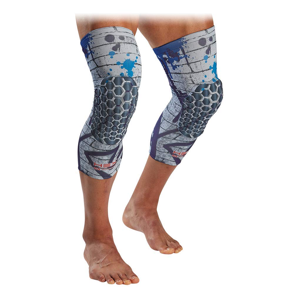 McDavid VES with HEX Padding. Leg Compression Sleeve with Pads (Pair of 2) Graffiti/Black - Medium