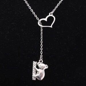 Gzrlyf Koala Bear Necklace Koala Lariat Necklace Koala Bear Gifts for Her (Y necklace)