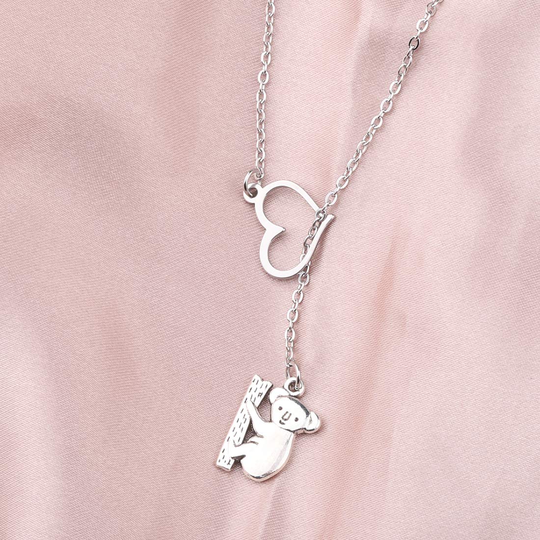 Gzrlyf Koala Bear Necklace Koala Lariat Necklace Koala Bear Gifts for Her (Y necklace)