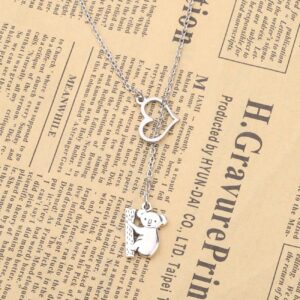 Gzrlyf Koala Bear Necklace Koala Lariat Necklace Koala Bear Gifts for Her (Y necklace)