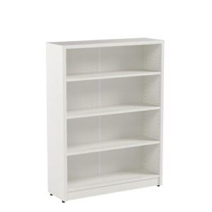 Wood Bookcase 4-Shelf Freestanding Display Wooden Bookshelf for Home Office School (11.6" D*33" W*48" H,White)