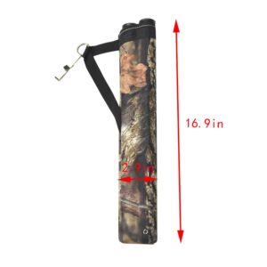 AMEYXGS 2-Tubes Hunting Archery Quiver Arrow Quiver Bag Tube Arrow Quiver with Shoulder Strap for Arrow Carrier Tube Back Use (jungle camouflage)