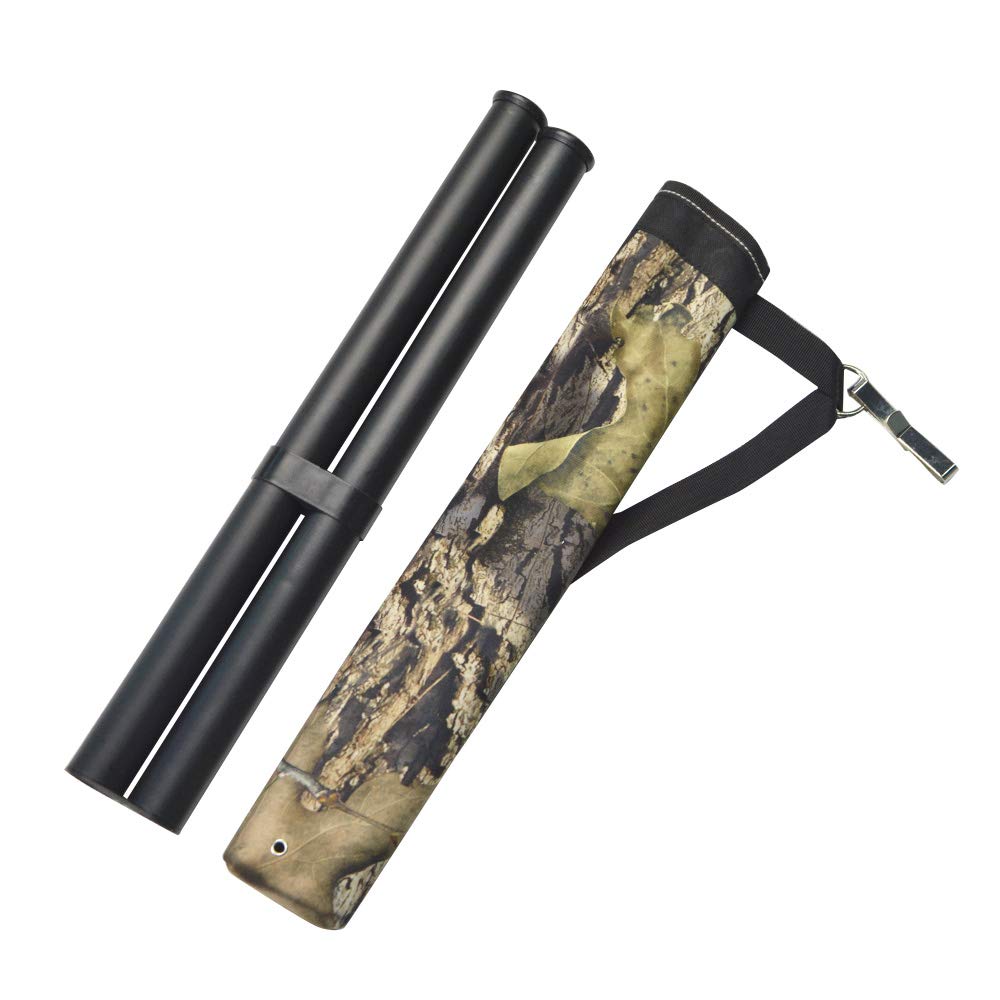 AMEYXGS 2-Tubes Hunting Archery Quiver Arrow Quiver Bag Tube Arrow Quiver with Shoulder Strap for Arrow Carrier Tube Back Use (jungle camouflage)