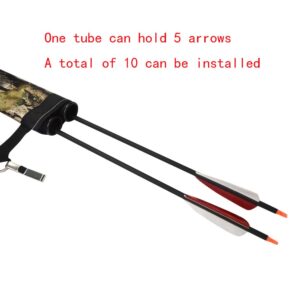 AMEYXGS 2-Tubes Hunting Archery Quiver Arrow Quiver Bag Tube Arrow Quiver with Shoulder Strap for Arrow Carrier Tube Back Use (jungle camouflage)