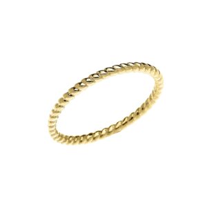 Certified 14k Yellow Gold Rope-Style Midi Knuckle Ring Band (Size 7)