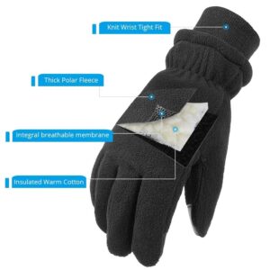 BESSTEVEN Thick Winter Gloves for Cold Weather Motorcycle Riding Hiking Truck Driver Dog Walker Christmas Thanks Giving Day Gift with Wear-Resistant Cowhide Leather Palm Large Black