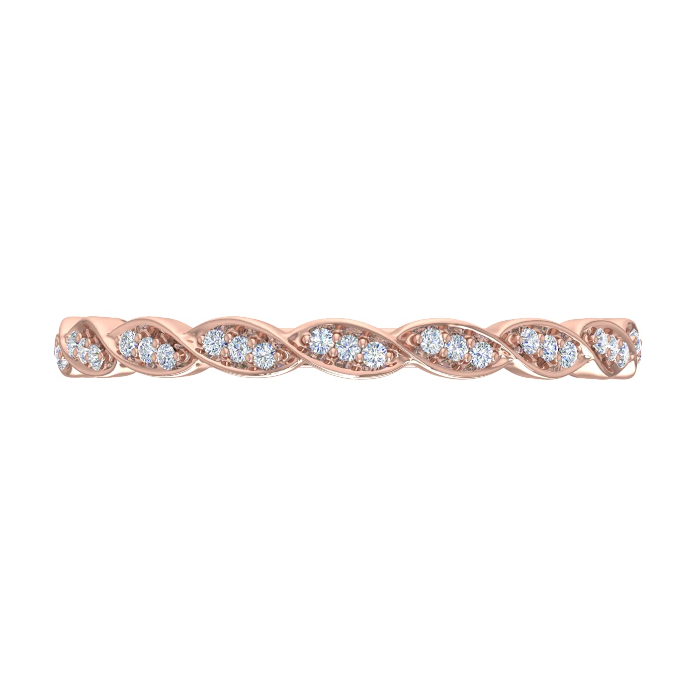 1/10 Carat Diamond 3/4 Eternity Wedding Band Ring in 14K Rose Gold (Ring Size 7) (I1-I2 Clarity)