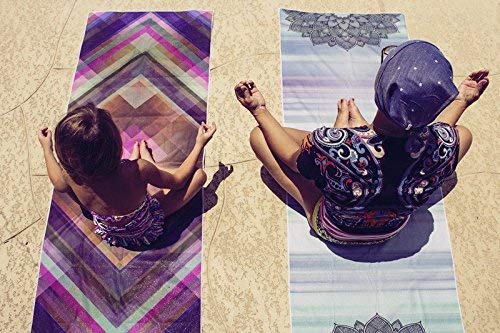 Hot Yoga Towel,Non-Slip Yoga Mat Cover,Eco-Friendly,Exclusive Pockets Cover Each Corner of The mat,Microfiber Yoga Towel,Ideal for Bikram, Hot Yoga, Pilates,or Sweaty Practice (Cosmic)