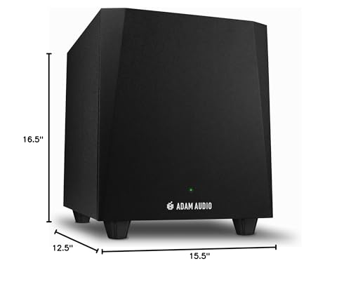 ADAM Audio T10S Studio Subwoofer for recording, mixing and mastering, Studio Quality Sound (Single)