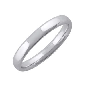 14k white gold 3mm plain wedding band (ring size 9)