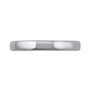 14K White Gold 3mm Plain Wedding Band (Ring Size 9)