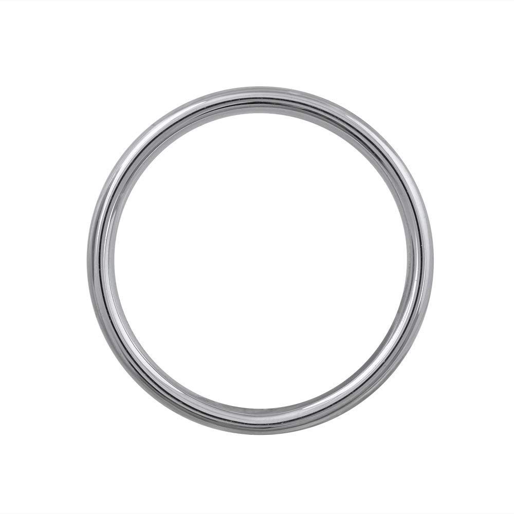 14K White Gold 3mm Plain Wedding Band (Ring Size 9)