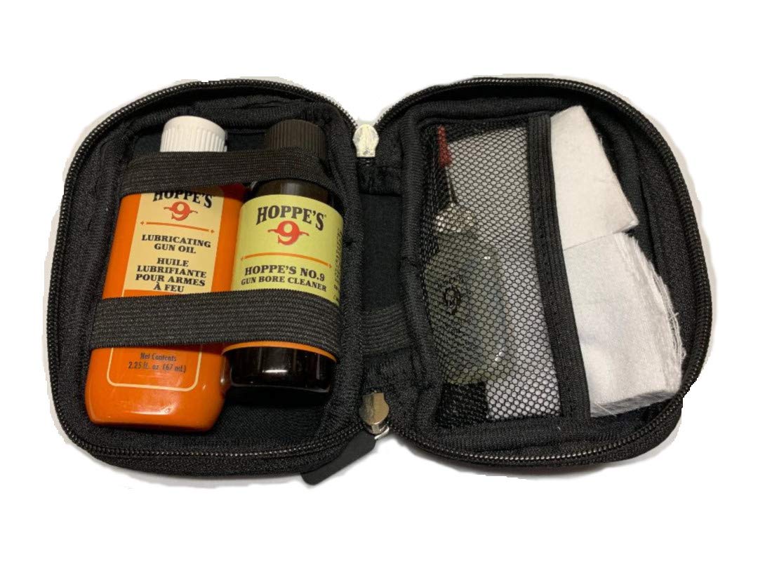 Gun Bore Cleaner, Precision & Lubricating Oil, & Gun Grease Lube with 50 Patches and Protective Carry Case for Handguns/Pistols/Shotguns Plus Free Cotton Swabs and Disposable Absorbent Work Pads