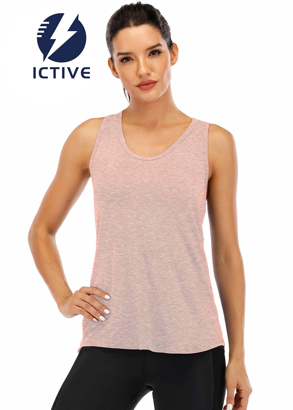 ICTIVE Workout Tank Tops for Women Sleeveless Yoga Tops for Women Mesh Racerback Tank Tops Muscle Tank Workout Tops for Women Backless Running Tank Tops Activewear Gym Tops Apricot M