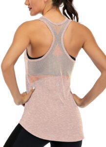 ictive workout tank tops for women sleeveless yoga tops for women mesh racerback tank tops muscle tank workout tops for women backless running tank tops activewear gym tops apricot m