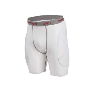 rawlings youth sliding short with cup pocket white ys