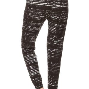 Leggings Depot Women's Relaxed fit Jogger Pants - Track Cuff Sweatpants with Pockets-S708, 1X, True Ebony