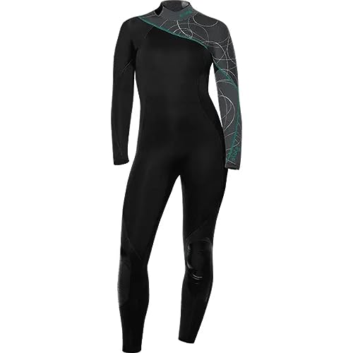 BARE 7MM Women's Elate Full Wetsuit | Comfortable high Stretch Neoprene Material | Long Sleeve | Great for All Watersports, Scuba Diving and Snorkeling | Grey 10