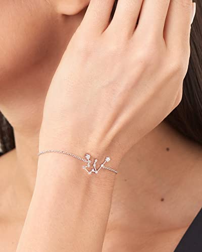 Sterling Forever - Constellation Bracelet - 14K Gold Plated & Rhodium Plated Brass - Cubic Zirconia - Sliding Bolo Fashion Statement Bracelet - Adjustable Cotton Cord Up to 8” - One Size Fits Most