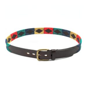 GauchoLife Polo Belt Hand-Stitched leather belt (Multi Coloured, 32)