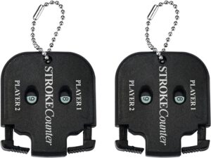 qhalen mini score counter golf stroke shot putt tally keeper number with key chain (pack of 2)