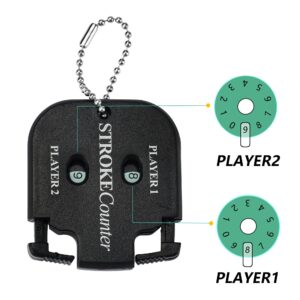 QHALEN Mini Score Counter Golf Stroke Shot Putt Tally Keeper Number with Key Chain (Pack of 2)