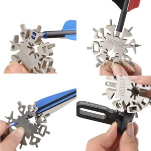 21 in 1 Archery Multi Tool Kit Snowflake Multifunction Archery Tool Arrow Repair Wrench Feather Scraper Outdoor Wrench Tool