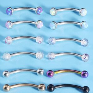 Jenxnjsjo Eyebrow Rook 16g 8/10mm Piercing Jewelry Ring for Women Vertical Labret Lip Hood Curved Barbell Rook Snug Earrings Belly Button Snake Frog Eyes Vch Bridge Cartilage Daith Surface Anti Tragus