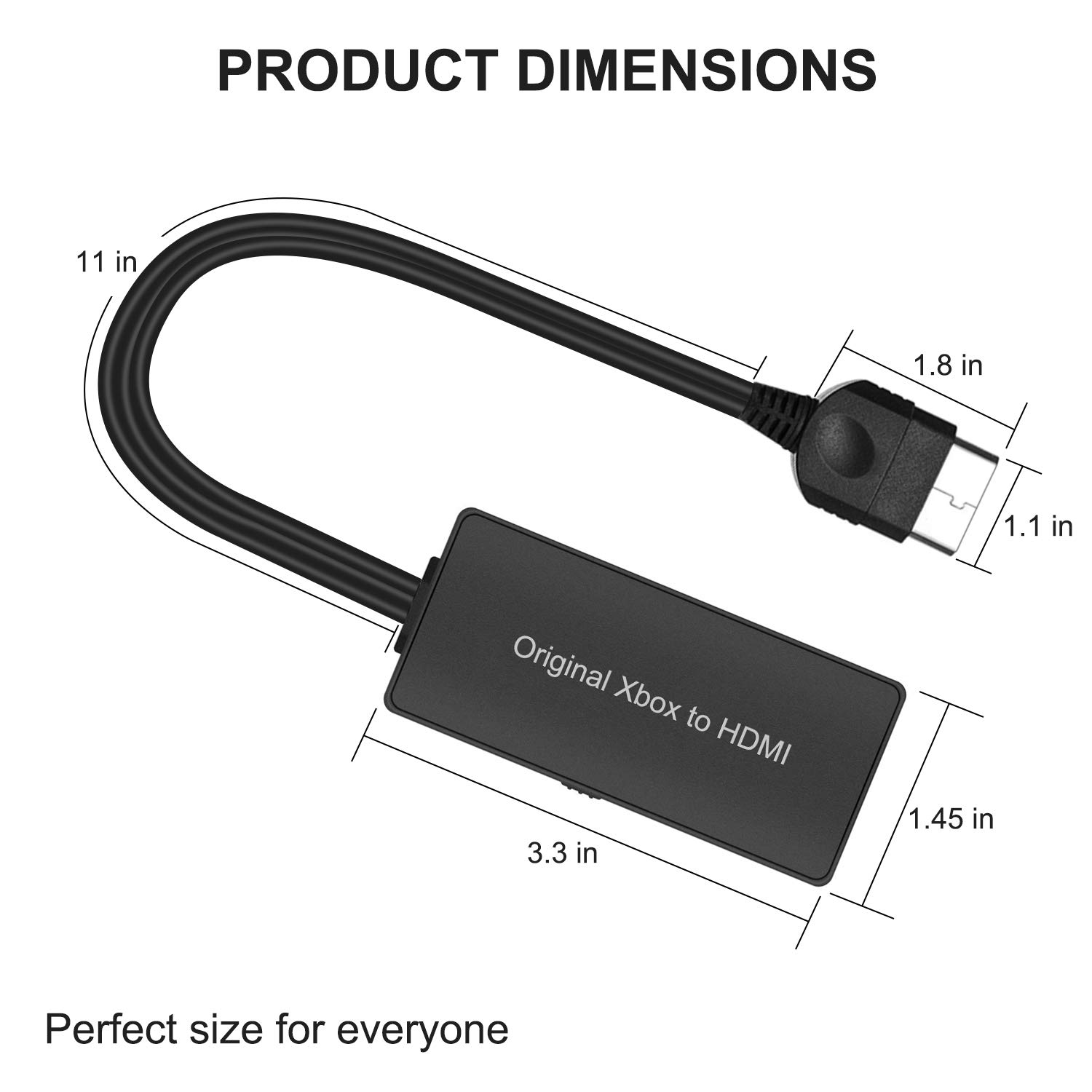 ZUZONG Original Xbox to HDMI Converter, HDMI 1080p/720p Output, Compatible with Original Xbox