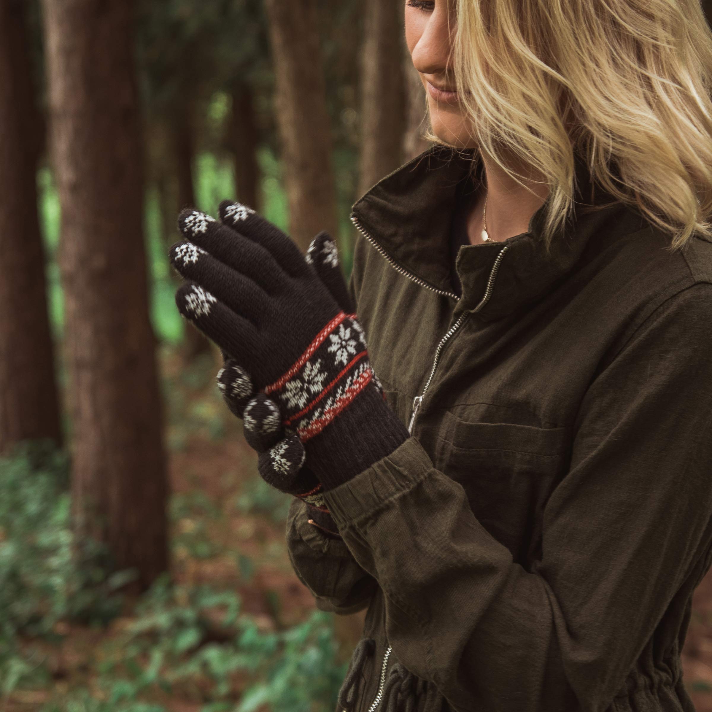 Muk Luks Women's Gloves, Ebony, OSFM