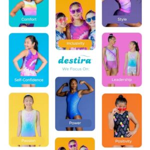 Destira Gymnastics Leotards for Girls, Tiger Stripe, Super Soft Leotards for Women and Girls with Matching Scrunchie, Gymnastics, Dance, Cheer, Yoga, and More, Adult X-Small