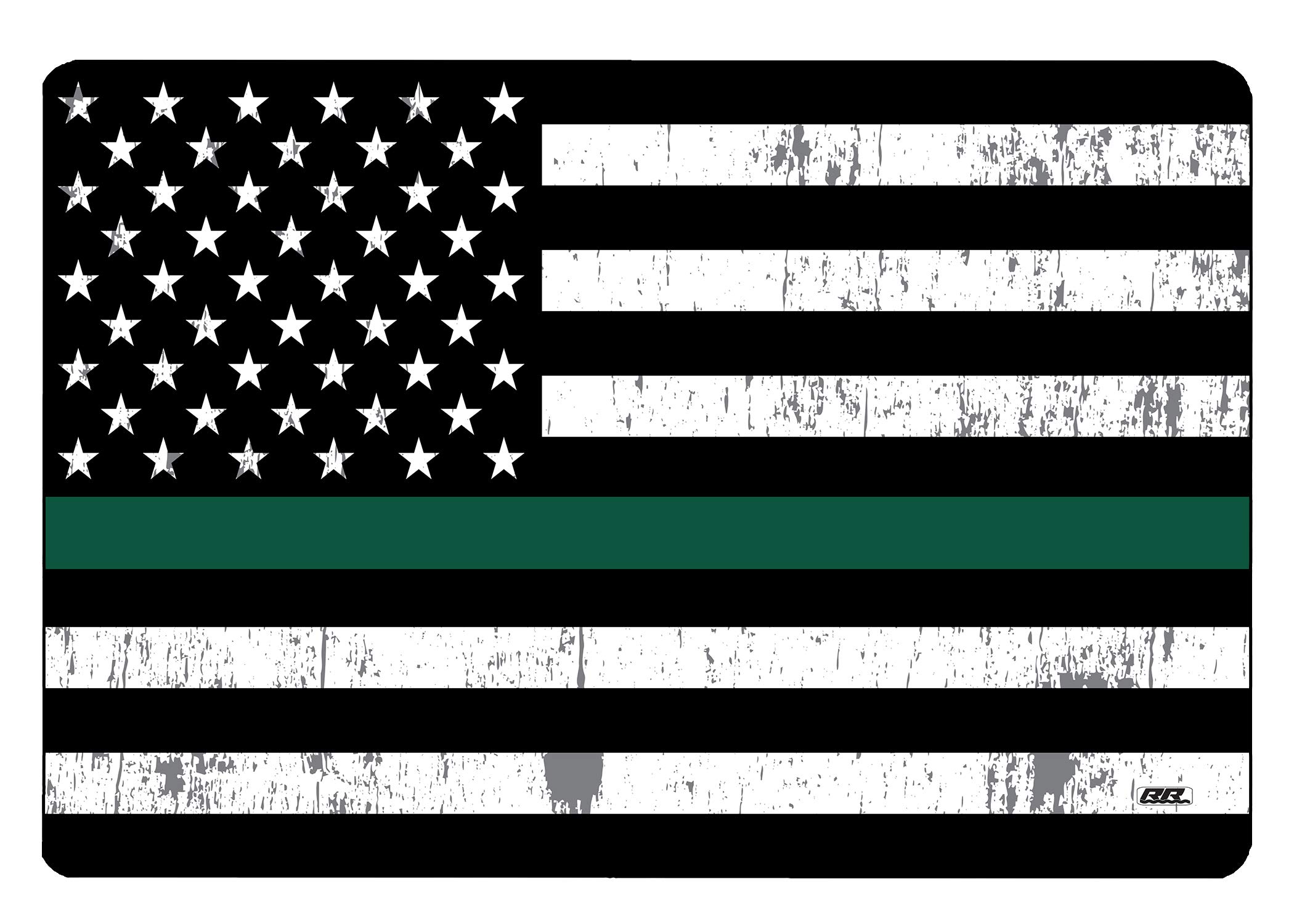 Rogue River Tactical Thin Green Line Flag Gun Cleaning Mat Bench Pad Gift for Military Veteran Border Patrol Game Warden Park Ranger Federal Law Enforcement Officers