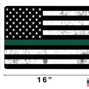 Rogue River Tactical Thin Green Line Flag Gun Cleaning Mat Bench Pad Gift for Military Veteran Border Patrol Game Warden Park Ranger Federal Law Enforcement Officers