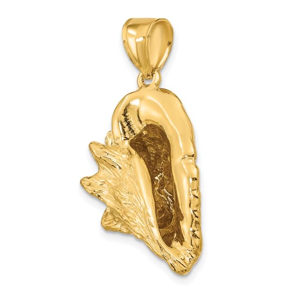 IceCarats 14K Yellow Gold Conch Shell Necklace Charm Pendant 38mm x 29.1mm Only