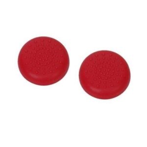 for ps4, ps3, switch pro, xbox one, xbox 360, wii u, ps2 controller analog stick thumbsticks joystick cap controller cap rubber cover silicone thumb grip cap joystick thumbstick (2pcs red)