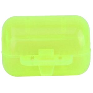 50 Pcs Plastic Fishing Hook Box Tackle Box Clamshell Fluorescent Yellow Squid Lure Hook Box Cover Case Fishing Accessory(Small)