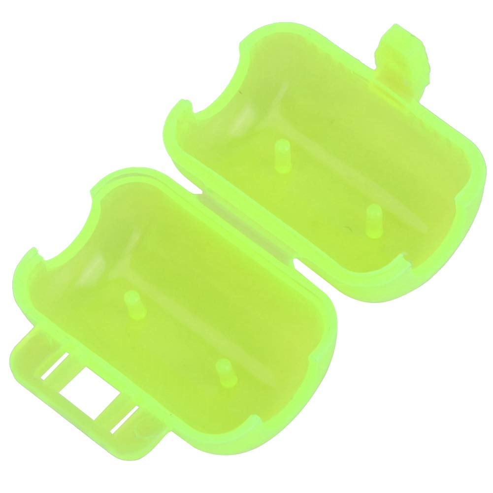 50 Pcs Plastic Fishing Hook Box Tackle Box Clamshell Fluorescent Yellow Squid Lure Hook Box Cover Case Fishing Accessory(Small)