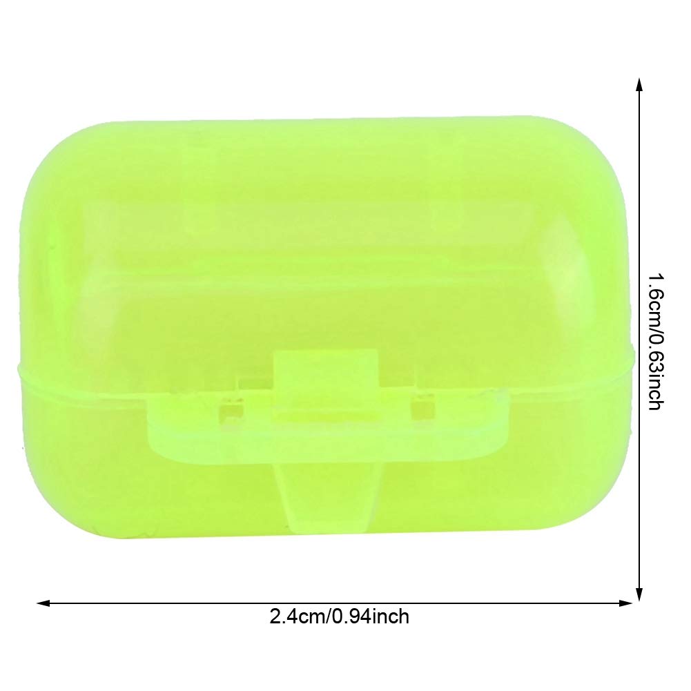 50 Pcs Plastic Fishing Hook Box Tackle Box Clamshell Fluorescent Yellow Squid Lure Hook Box Cover Case Fishing Accessory(Small)