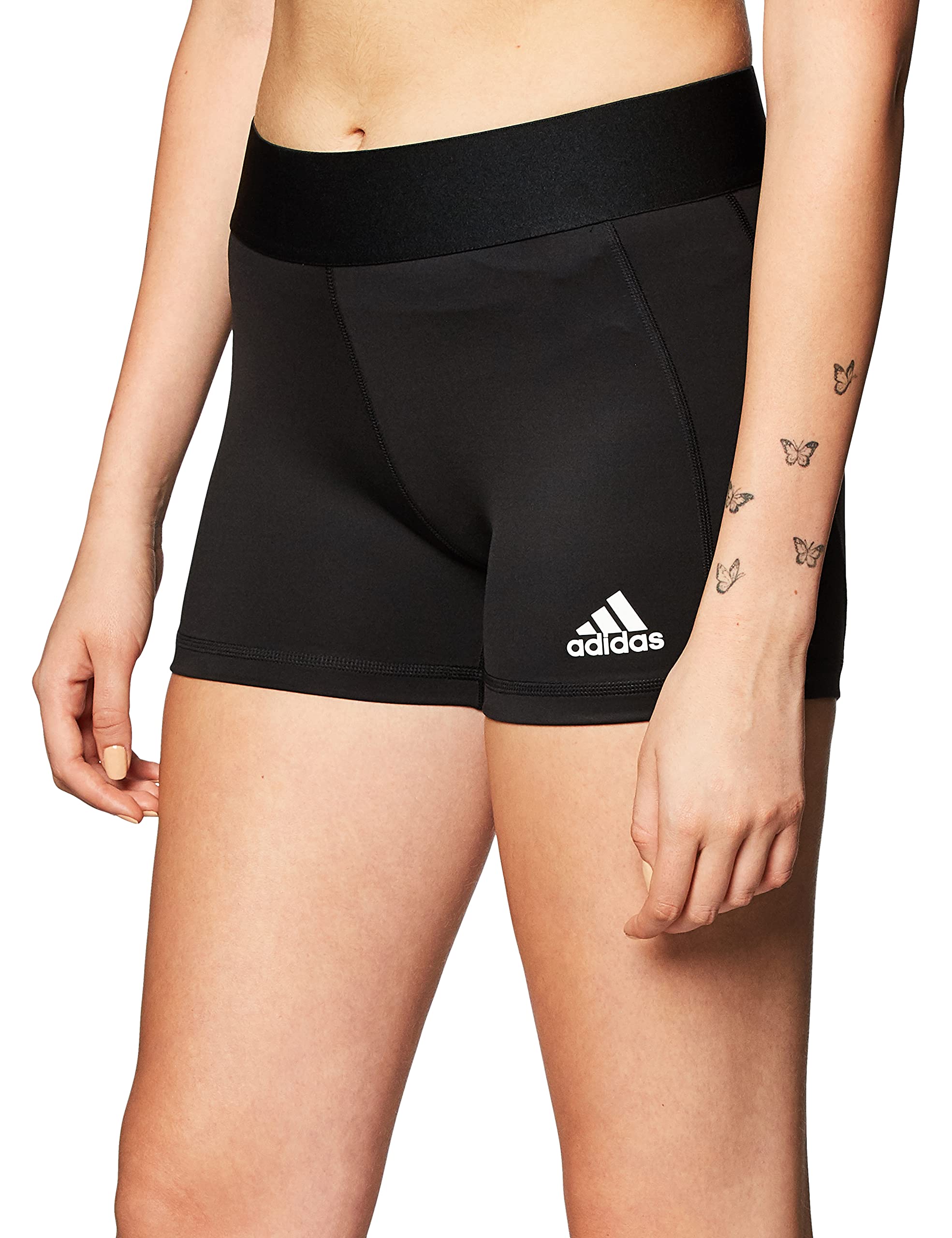 adidas Women's Alphaskin Volleyball 4-Inch Short Tights Black/White 2XS5