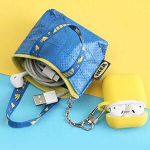 IKEA Key & Coin Purse KNOLIG Bag Small Blue with One Zipper Bag (1 set)