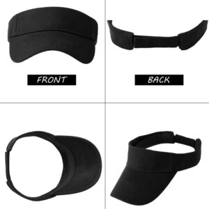 5 Pieces Sport Wear Athletic Visor Sun Visor Adjustable Cap Men Women Sun Sports Visor Hat (Black)