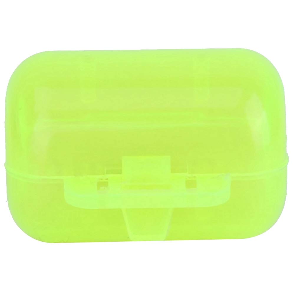 50 Pcs Plastic Fishing Hook Box Clamshell Fluorescent Yellow Squid Lure Hook Box Cover Case Fishing Accessory Tackle Box(Small)