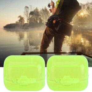 50 Pcs Plastic Fishing Hook Box Clamshell Fluorescent Yellow Squid Lure Hook Box Cover Case Fishing Accessory Tackle Box(Small)