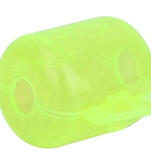 50 Pcs Plastic Fishing Hook Box, Clamshell Fluorescent Yellow Squid Lure Hook Box Cover Case Fishing Accessory Tackle Box(Medium)